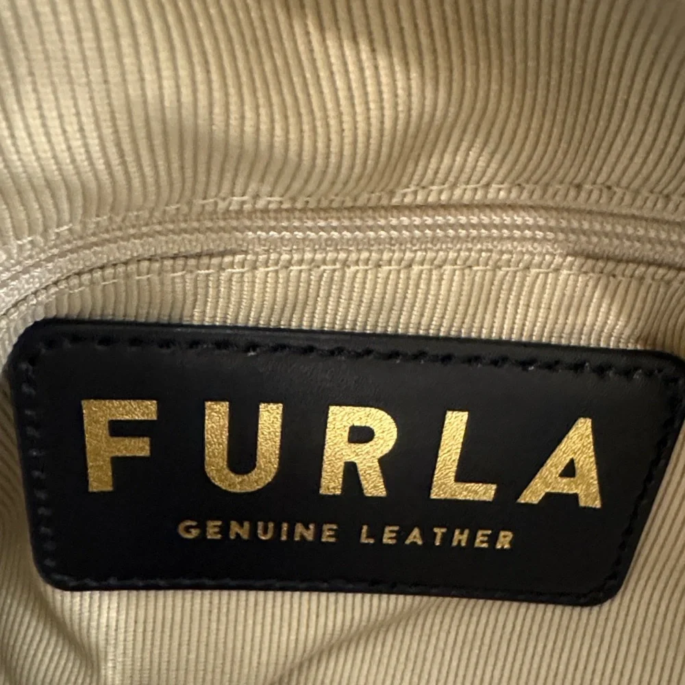 Furla Cream/ White Croc-Embossed Hobo Bag with Furla Dust Bag